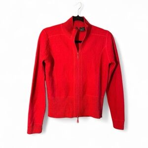 Etoile 100% Boiled Wool Red Zip-Up Sweater size S